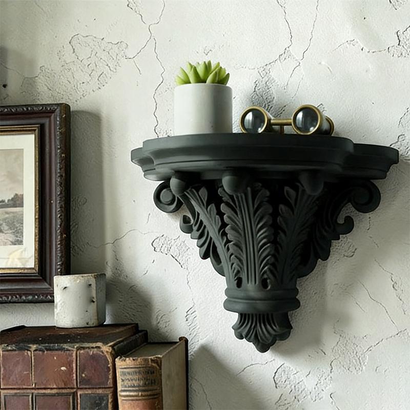 Home Bar Shelves - Gothic Floating Wall Shelves Corner Display