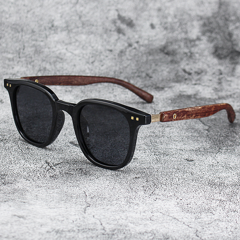 Old Fashioned Glass - Trendy Men Vintage Wooden Frame Sunglasses