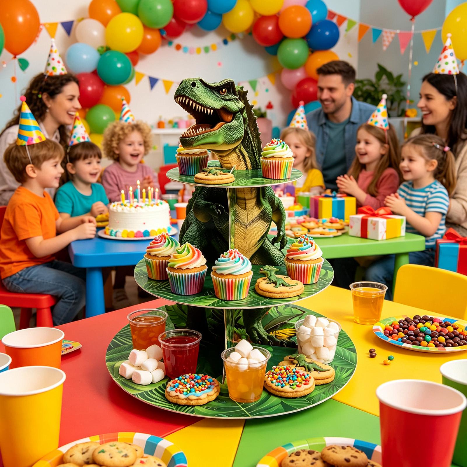 Cupcake Stand 3 Tiers Dinosaur - đánh giá và giá Home Bar Shelves
