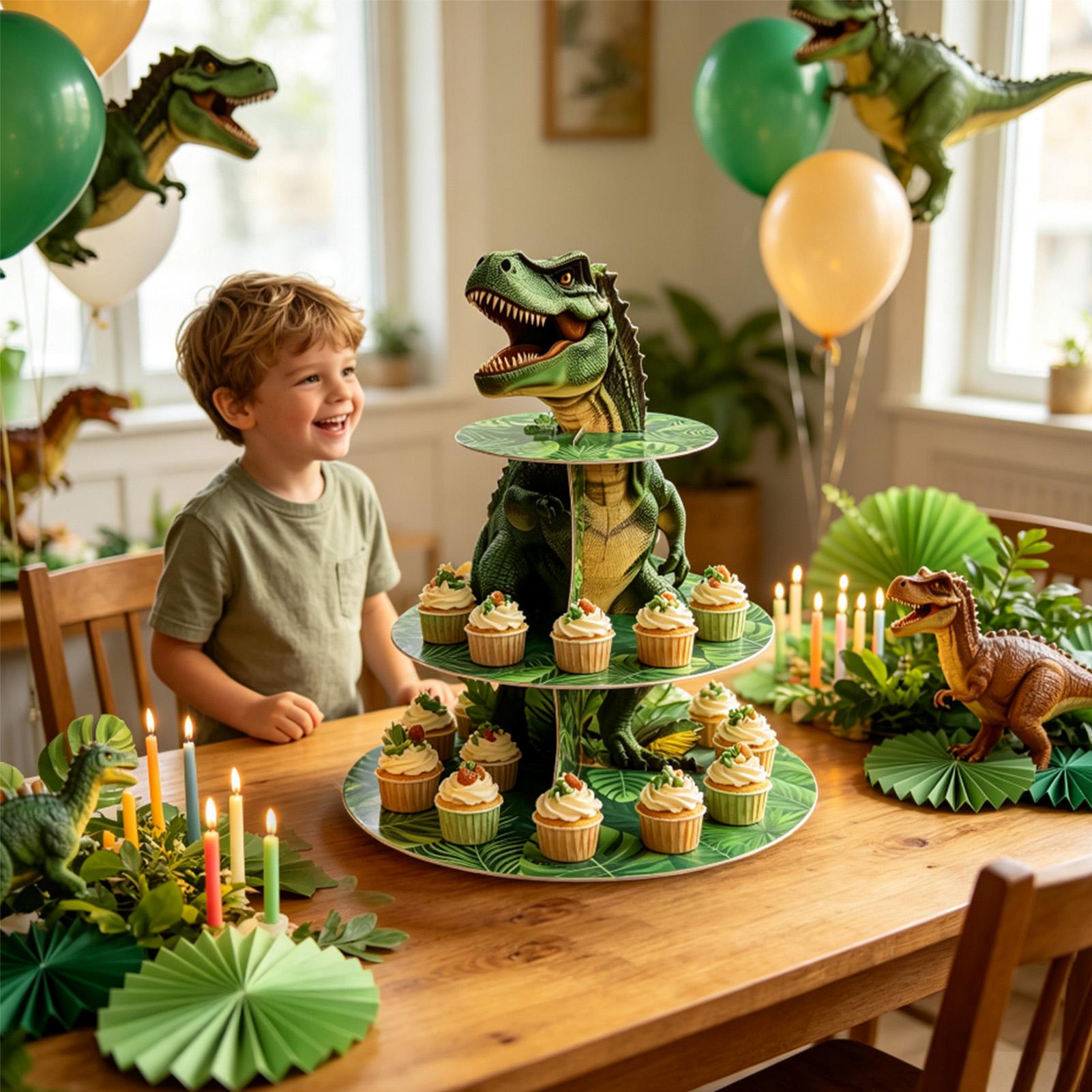 Cupcake Stand 3 Tiers Dinosaur - đánh giá và giá Home Bar Shelves