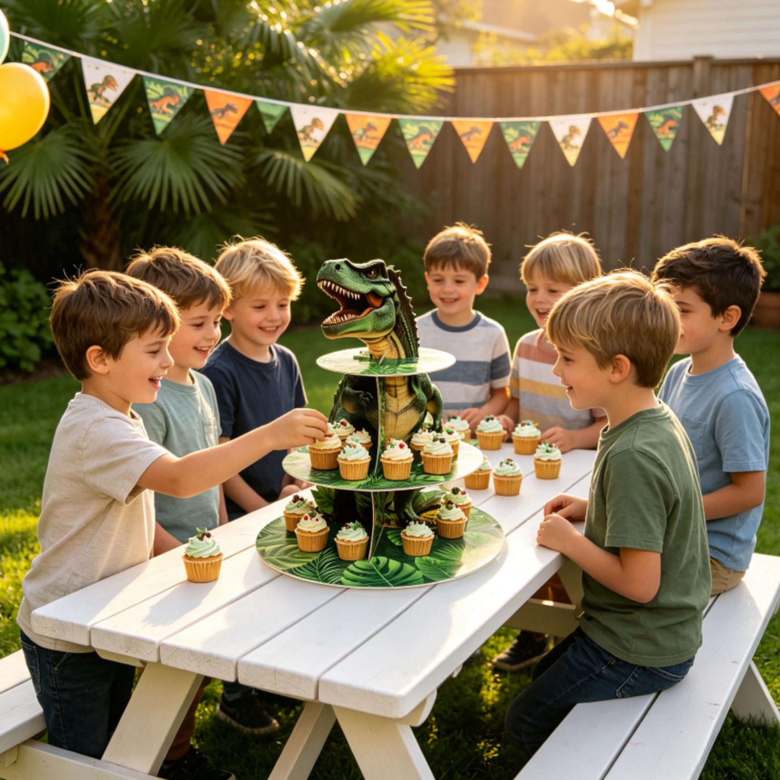 Cupcake Stand 3 Tiers Dinosaur - đánh giá và giá Home Bar Shelves
