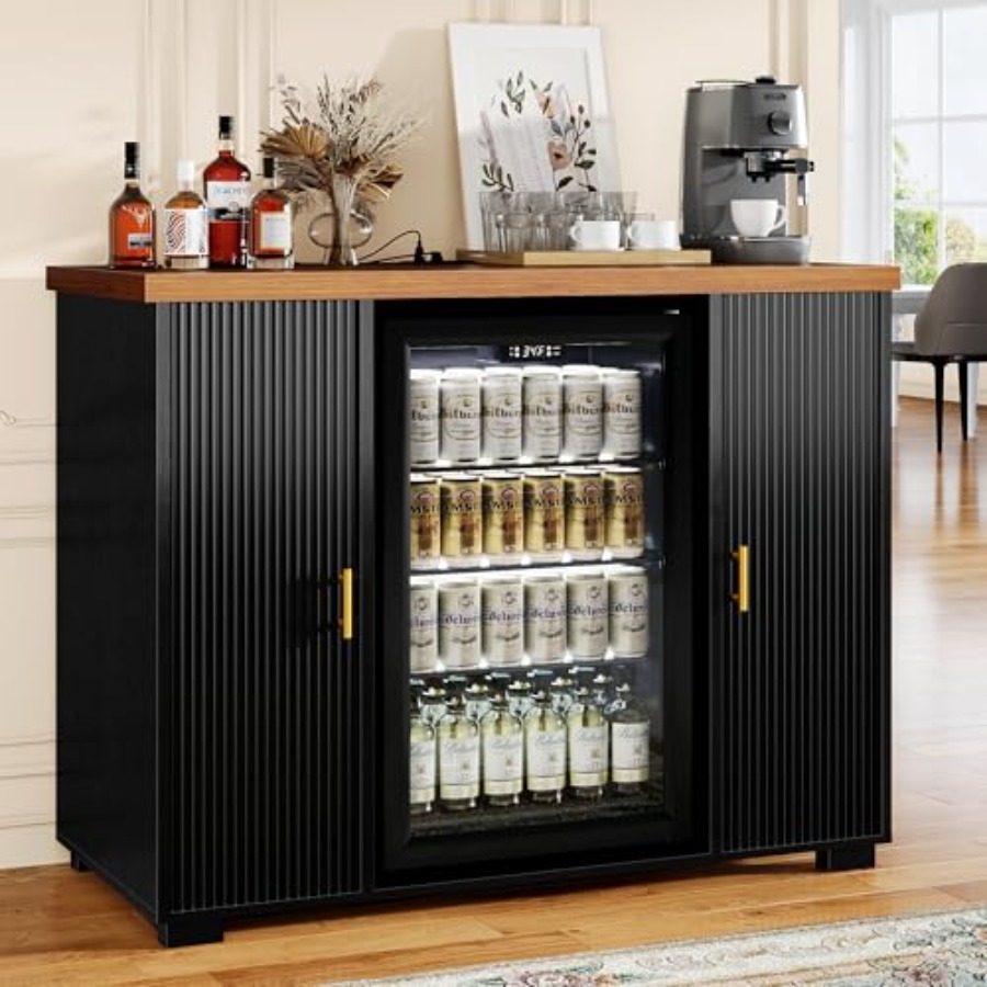 47 Fluted Coffee Bar Cabinet w - đánh giá và giá Home Bar And Fridge