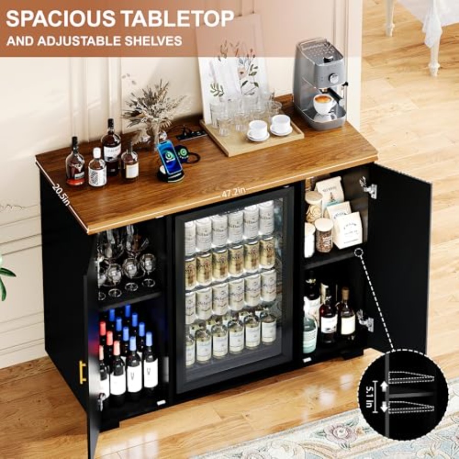 47 Fluted Coffee Bar Cabinet w - đánh giá và giá Home Bar And Fridge