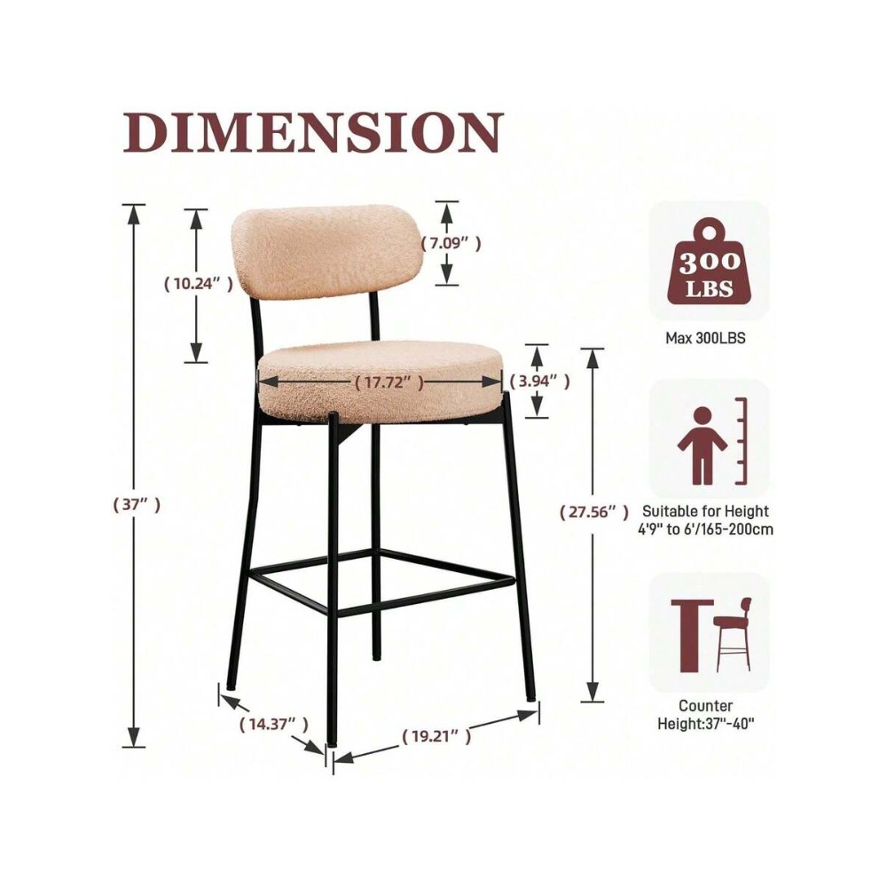 Beige Bar Stools Set of 2, 27. - đánh giá và giá Home Bar Set