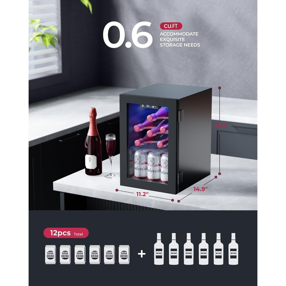 24 Can Mini Fridge, 0.6 Cu.Ft  - đánh giá và giá Home Bar Shelves