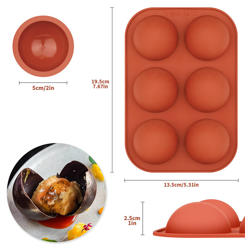 6 Cavities Semicircle Silicone - đánh giá và giá Ice Mold Sphere