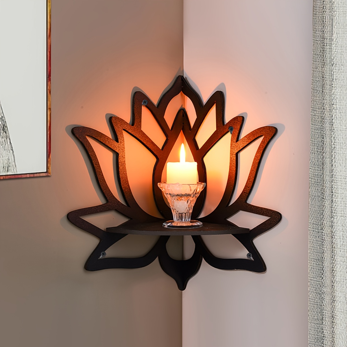 Lotus Corner Floating Shelf, H - đánh giá và giá Home Bar Shelves