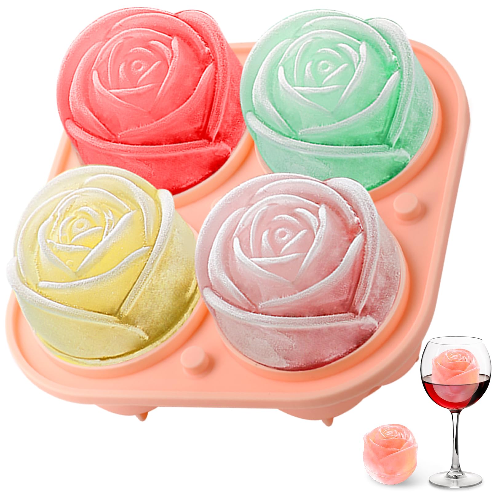 3D Rose Silicone Ice Molds 4-H - đánh giá và giá Ice Mold Sphere